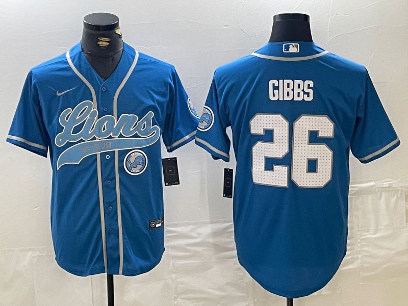 Men Detroit Lions #26 Gibbs Blue Joint Name 2024 Nike Limited NFL Jersey style 5->houston astros->MLB Jersey
